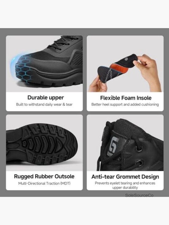 Steel Toe Work Boots Men Breathable Safety Shoes Puncture Resistant Lace Up main image 4